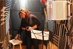 Kari in the vocal booth